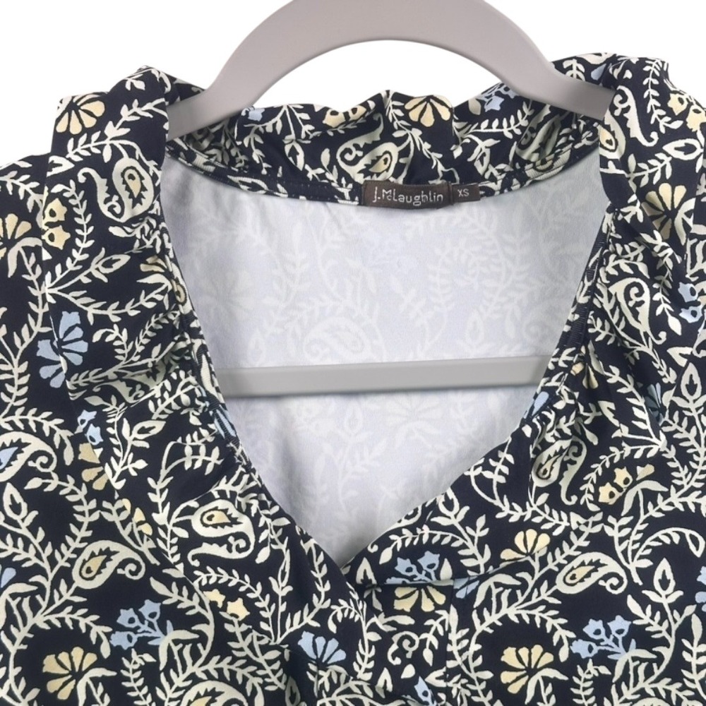J. McLaughlin Navy Floral Stretch Jersey‎ Dress XS – Excellent Condition - Picture 4 of 14